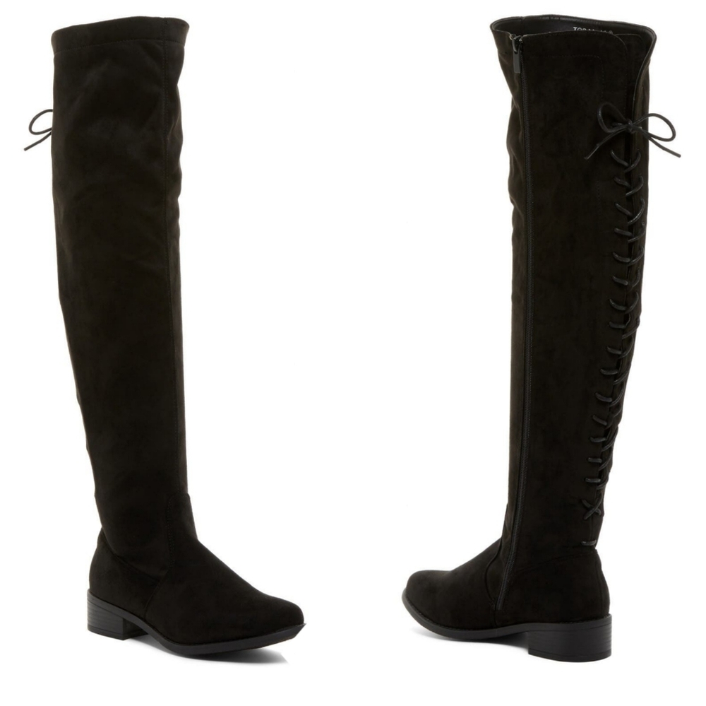 Top Moda Over The Knee Faux Suede Boots - Picture 11 of 11